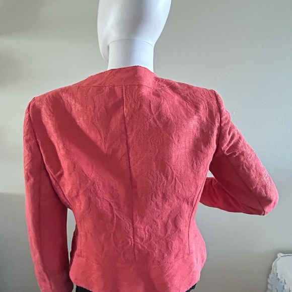Talbot’s Suit Jacket, Orange Salmon, Jacquard, Professional, 12 petite - Picture 8 of 11